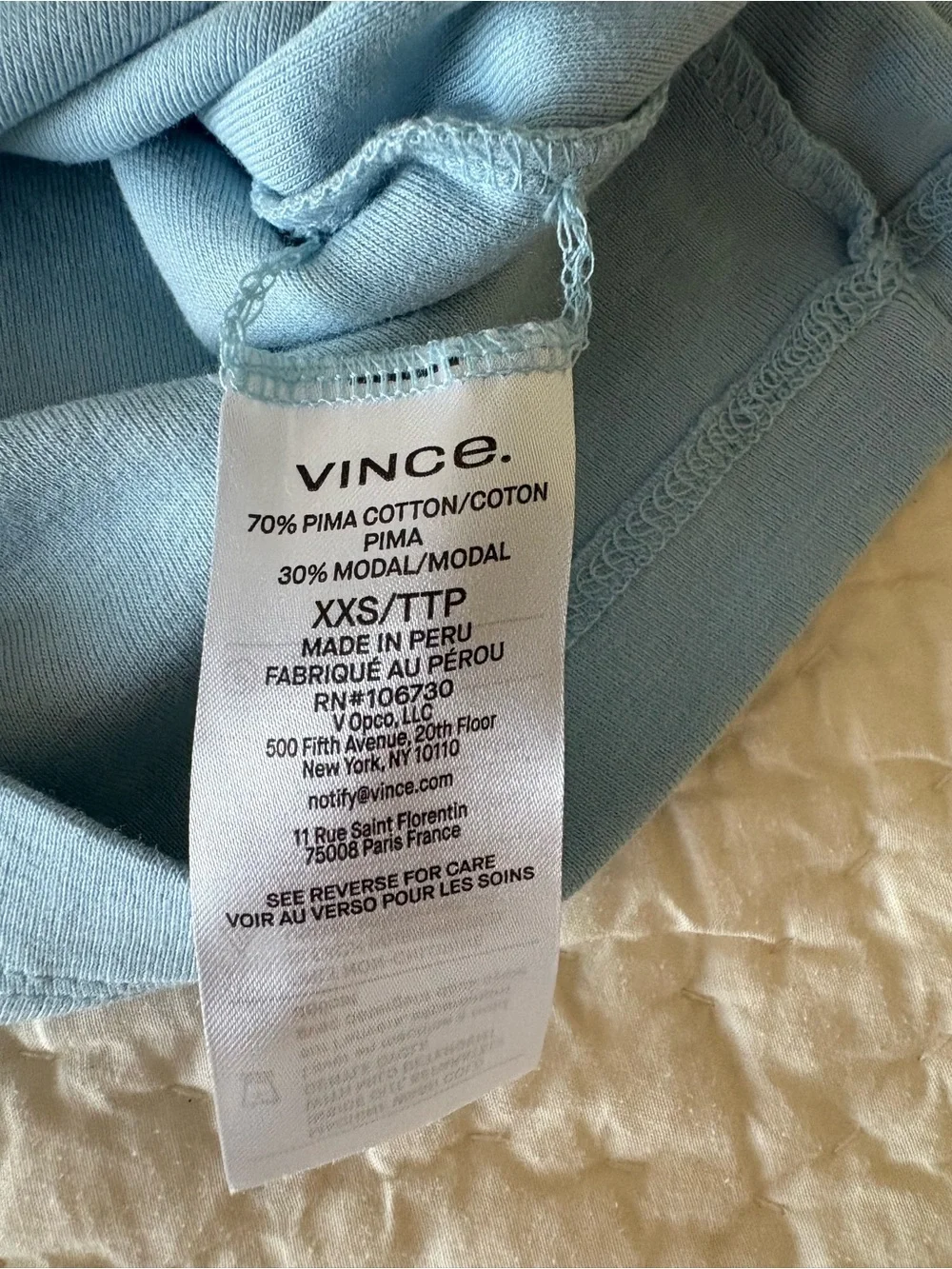 Vince blue 90s baby tee